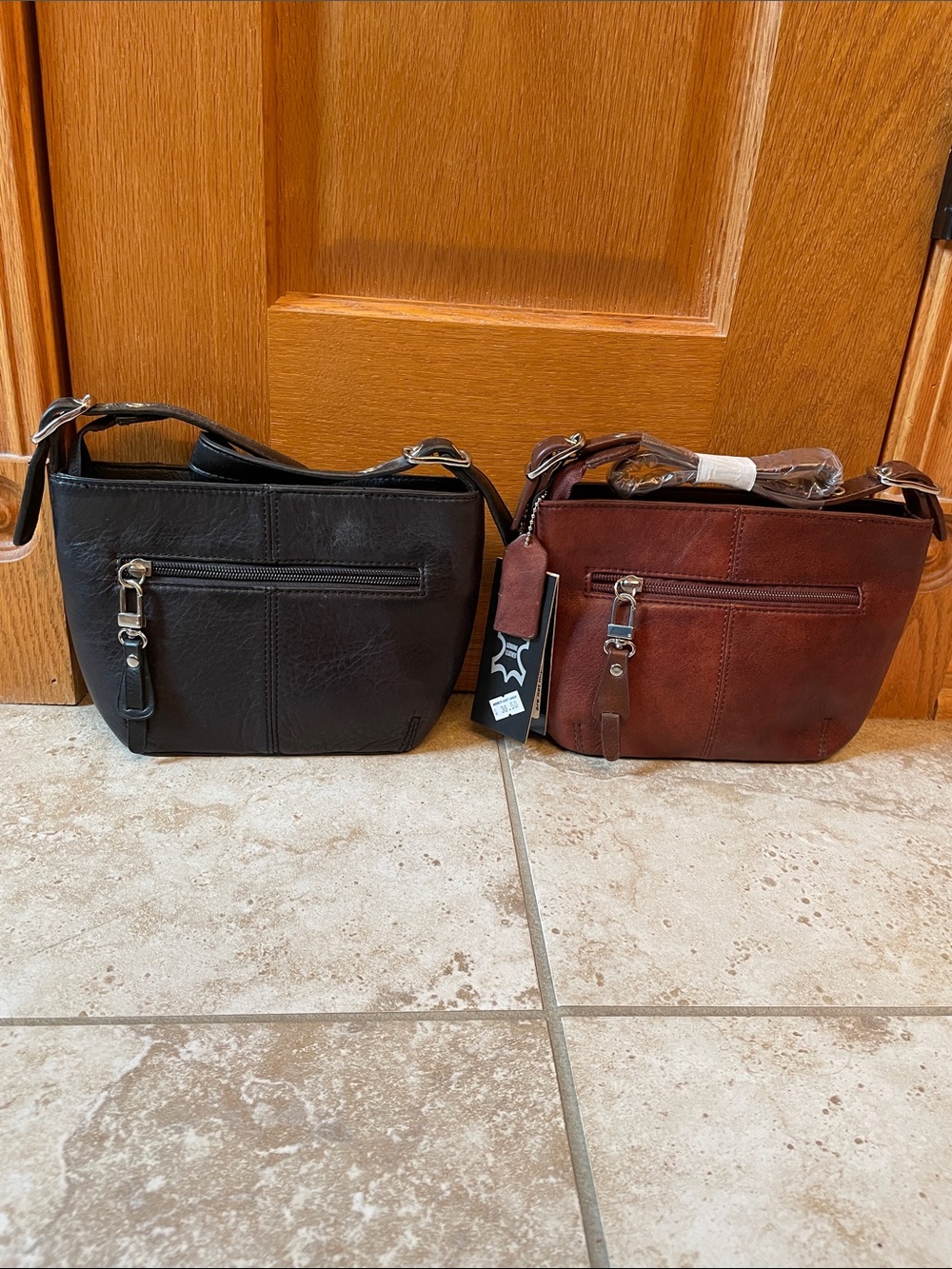Mini Leather Purses for Women - Black and Brown